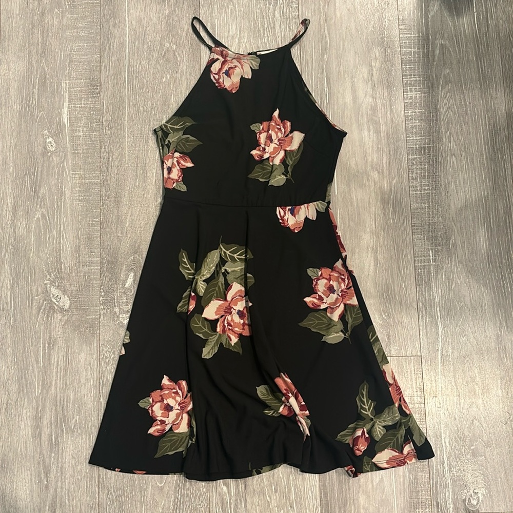 Lush Halter Neck Git and Flare Floral Dress